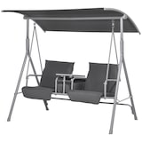 thumbnail of Outsunny Dondolo 2 Posti con Tavolino e Portabicchieri Grigio