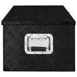 thumbnail of DELUKE® Aluminiumbox mit Deckel - Abschließbar Alubox Deichselbox Alu Anhängerbox Werkzeugkiste Metall Transportbox Metallkiste, 90x47x33,5cm Schwarz