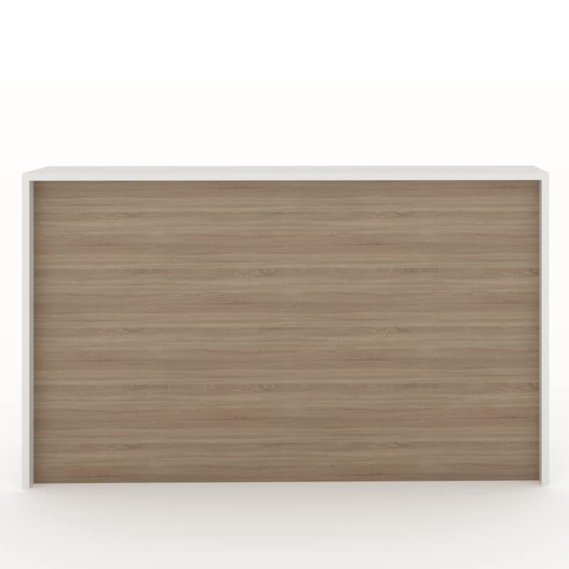 Oficit. Mostrador laminado olmo. Fácil de montar. Fabricado en España. Medidas: 180x50x105 (ancho x fondo x alto)