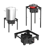 thumbnail of 1-pits gasfornuis Barbecue grill 4,5kW 2in1 Gietijzeren brander + 40×40cm gietijzeren grillplaat 3 verstelbare hoogtes Piezo INTEC