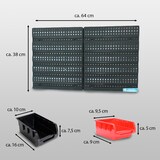 thumbnail of Stapelboxen mit Wandregal rot 32 tlg, Kleinteilemagazin
