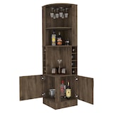thumbnail of Mueble Bar Syrah en melamina con 4 estantes , 2 puertas 4 portacopas y 4 portacopas , marron , 180.6 cm  X 46.9 cm  X 46.9 cm
