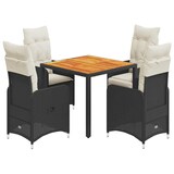 thumbnail of vidaXL 5-tlg. Garten-Bistro-Set mit Kissen Schwarz Poly Rattan