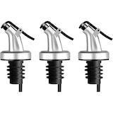thumbnail of Ausgießer für Flaschen Silber Matt mit Verschlusskappe aus Kunststoff in 3er Set