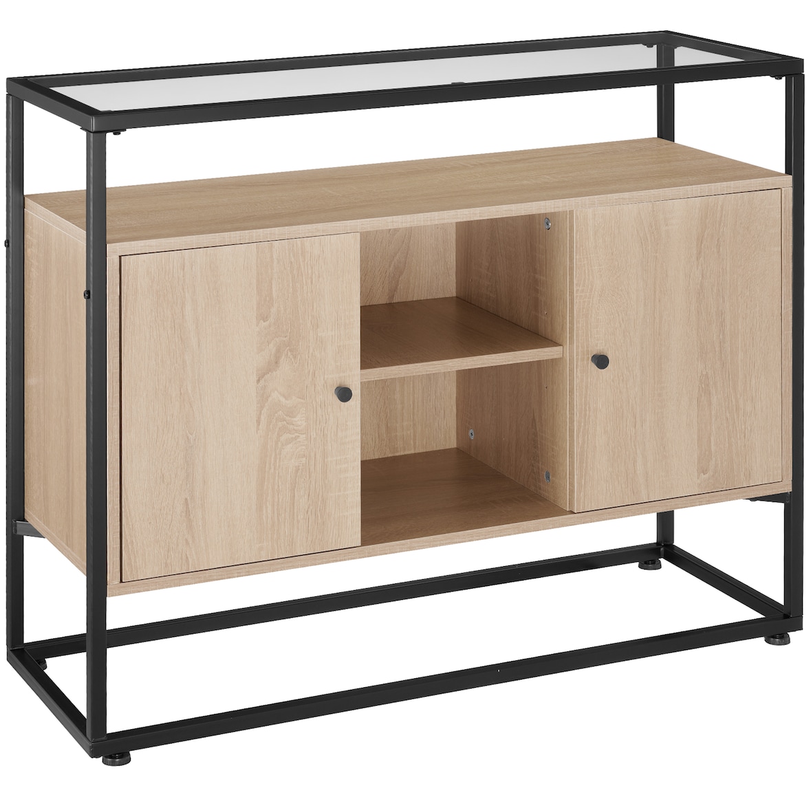 tectake Aparador Oldham 100x38x80,5cm  Madera Industrial Clara, Roble Sonoma