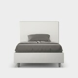 thumbnail of Cama con almacenaje acolchada 140x200 cuero sintético blanco Focus