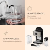 thumbnail of BellaVita Kaffeemaschine 3-in-1 1450 W 20 Bar Milchschäumer Silber-Metallic