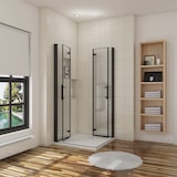 thumbnail of AICA Mampara de ducha cuadrada plegable vidrio easyclean 5mm,(680-700)x(680-700)x1900mm