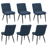 thumbnail of 6 Esszimmerstühle Samt Dunkelblau mit Rückenlehne, ergonomisch, Metallgestell