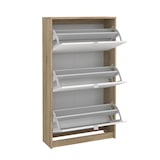 thumbnail of WellHome - Zapatero Abatible de Madera con 3 Compartimentos en color Blanco y Roble 71 x 25 x 124 cm - Segre Oak