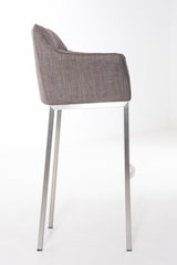 thumbnail of Décoshop26 - Barhocker hoher Tresenhocker quadratische Steppung grauer Stoffsitz 4 stabile Edelstahlbeine 10_0004724
