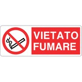 thumbnail of cartello alluminio 333x125 mm simbolo vietato fumare