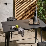 thumbnail of Table haute de jardin et 4 tabourets en métal noir mat - Oviala