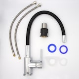 thumbnail of Küchenarmatur Einhebelmixer flexibel schwenkbar schwarz 360° Wasserhahn Mischbatterie Einhebelmischer