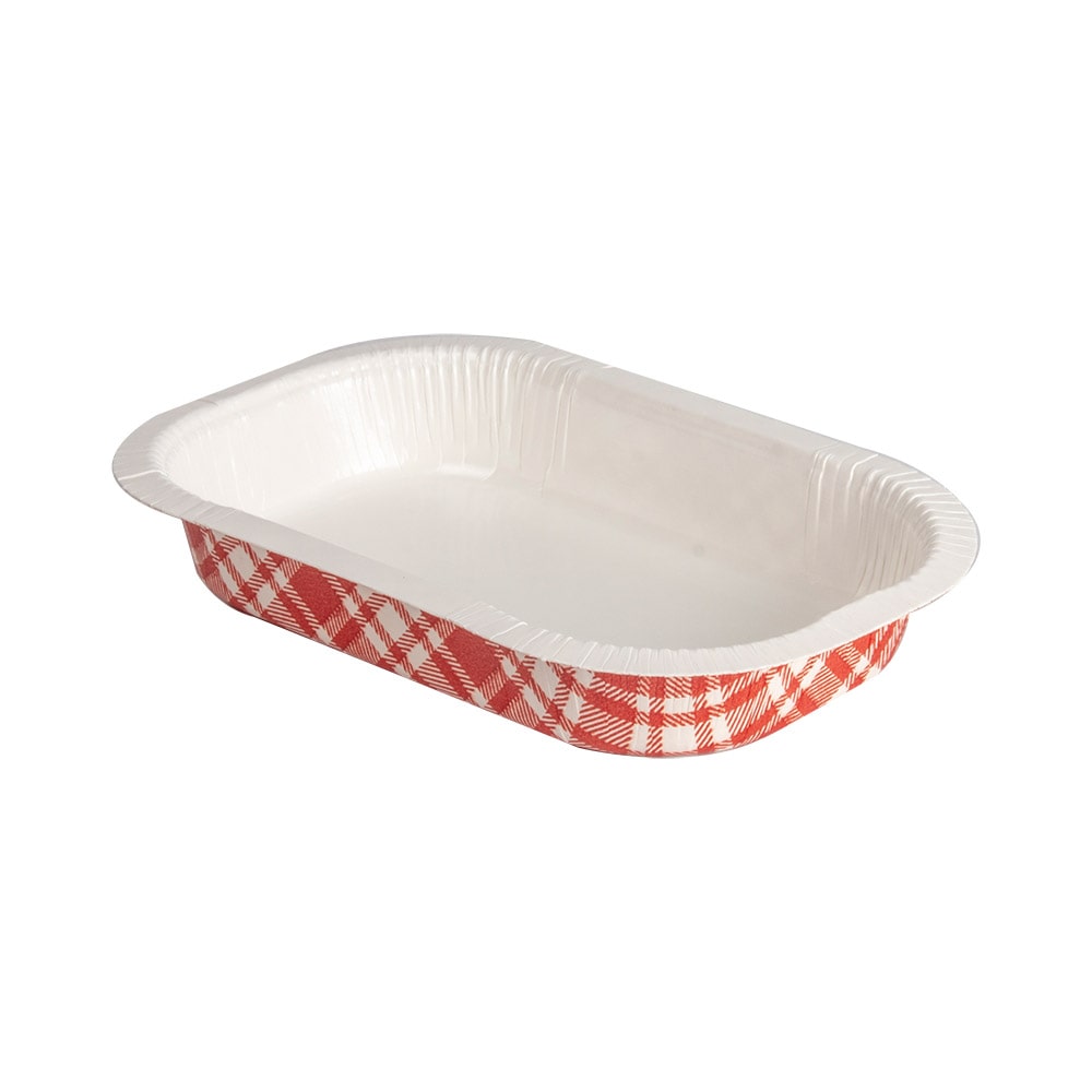 Barquetas Thermo-Selável 'Vichy' 240 Ml 390 G/M2 + 25G/M2 Pet 16X10X2,5 Cm Branco Cartão (1200 Unidades)