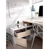 thumbnail of Dmora Scrivania Gardena, Scrittoio multiposizione da ufficio o cameretta, Tavolo da studio angolare multiuso, 139x92h75 cm, Bianco e Rovere