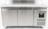thumbnail of Romux® Tiefkühltisch mit 2 Türen 151x80 cm mit Luftkühlung | Theken Gefriertische aus Edelstahl mit Kapazität 282 L und Leistung 220 W