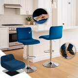 thumbnail of Barhocker Hover Samt blau/Metall in Chromoptik