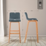 thumbnail of Conjunto de 2 bancos de bar Hover tecido Natura azul