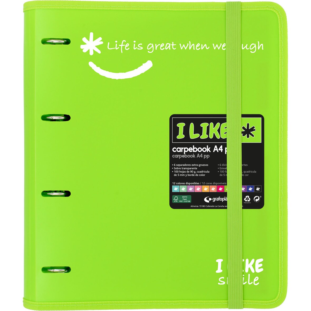 Carpeta Con anillas Carpebook LIKE en polipropileno A4 verde