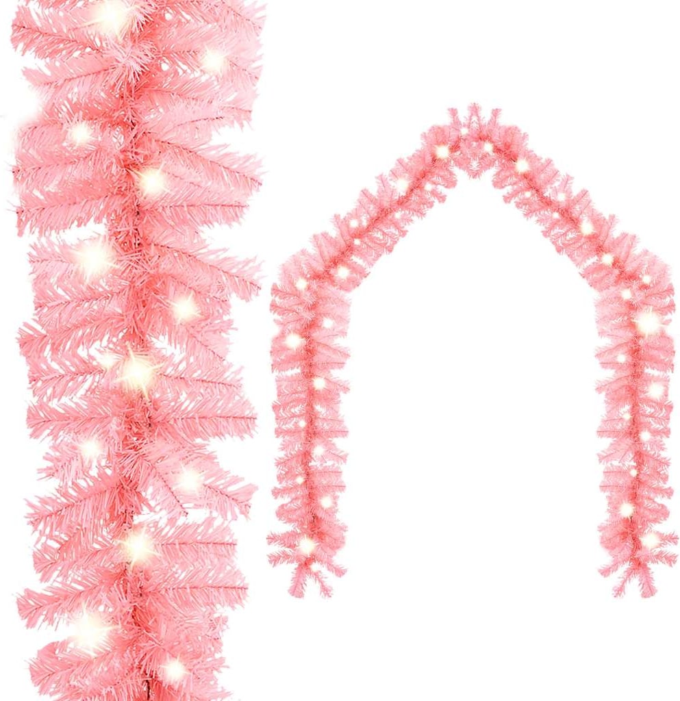 Weihnachtsgirlande mit LED-Lichtern 20 m Rosa