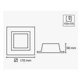 thumbnail of Downlight LED Combi Cuadrado 12W 3000K + 12W 4000K