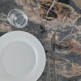 thumbnail of Restootab - Plateau 110x70 decor marbre capuccino chants laiton