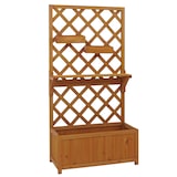 thumbnail of Canteiro elevado HWC-P68, plantador/caixa de flores treliça suporte treliça caixas suspensas madeira FSC® 135x70x30cm ~ natural