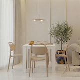 thumbnail of Lot de 4 chaises empilables pour intérieur et extérieur en résine, avec poignée intégrée, pour cuisine, jardin, bar et restaurant - Brenda/Caramel