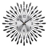 thumbnail of Home Nature Wohnkonzept Hotel Dekoration Wanduhr schwarz Vintage Strass Metall leise Uhr 37,5 cm Wohnzimmer Schlafzimmer