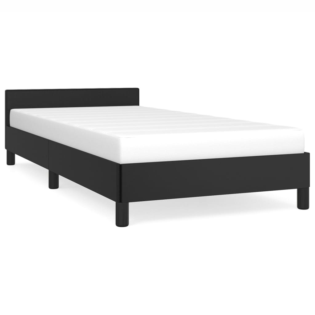 vidaXL Bedframe met hoofdeinde zonder matras 100x200 cm zwart