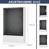 thumbnail of Akustikkabine mit Schalldämmung SALLY 185x115x40cm Weiß-Dunkelgrau Telefonkabine Meetingbox Telefonbox Akustikbox Bürokabine Großraumbüro