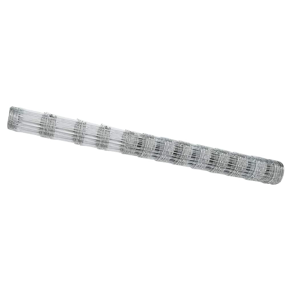 vidaXL Feldzaun Silber 25 x 1,5 m Verzinkter Stahl