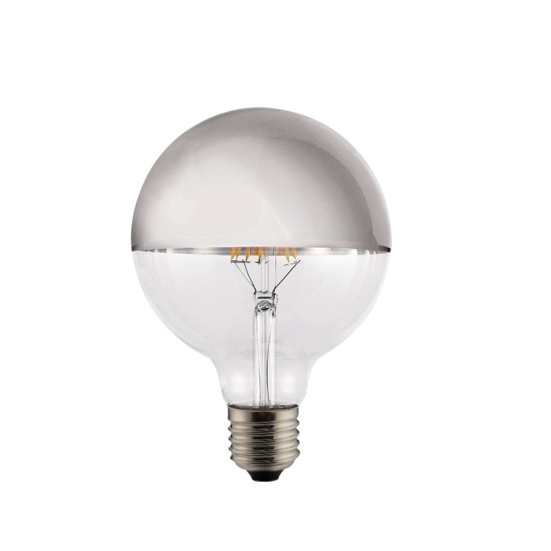 Bombilla LED medio espejo G95 Plata 8W
