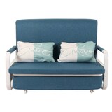 thumbnail of Schlafsofa HWC-M83, Schlafcouch Couch Sofa, Schlaffunktion Bettkasten Liegefläche, 130x185cm ~ Stoff/Textil dunkelblau