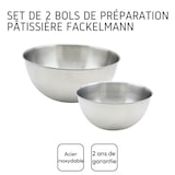 thumbnail of Set de 2 bols à mixer en inox 20,5 et 25 cm Fackelmann Basic