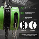 thumbnail of Kettenzug triangel 1000kg / 1 t Tragkraft - 12 m Hubhöhe - Doppelbremse HSC Flaschenzug Hebezug Seilzug