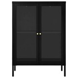 thumbnail of vidaXL Sideboard Schwarz 75x35x105 cm Stahl und Glas