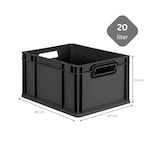 thumbnail of PROREGAL SparSet 5x Eurobox NextGen Color, HxBxT 22x30x40cm, 20 Liter, Griffe schwarz offen, Schwarz, Eurobehälter, Transportbehälter