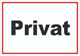 thumbnail of Privat Schild schwarz-weiß-rot A4 Rückseite selbstklebend