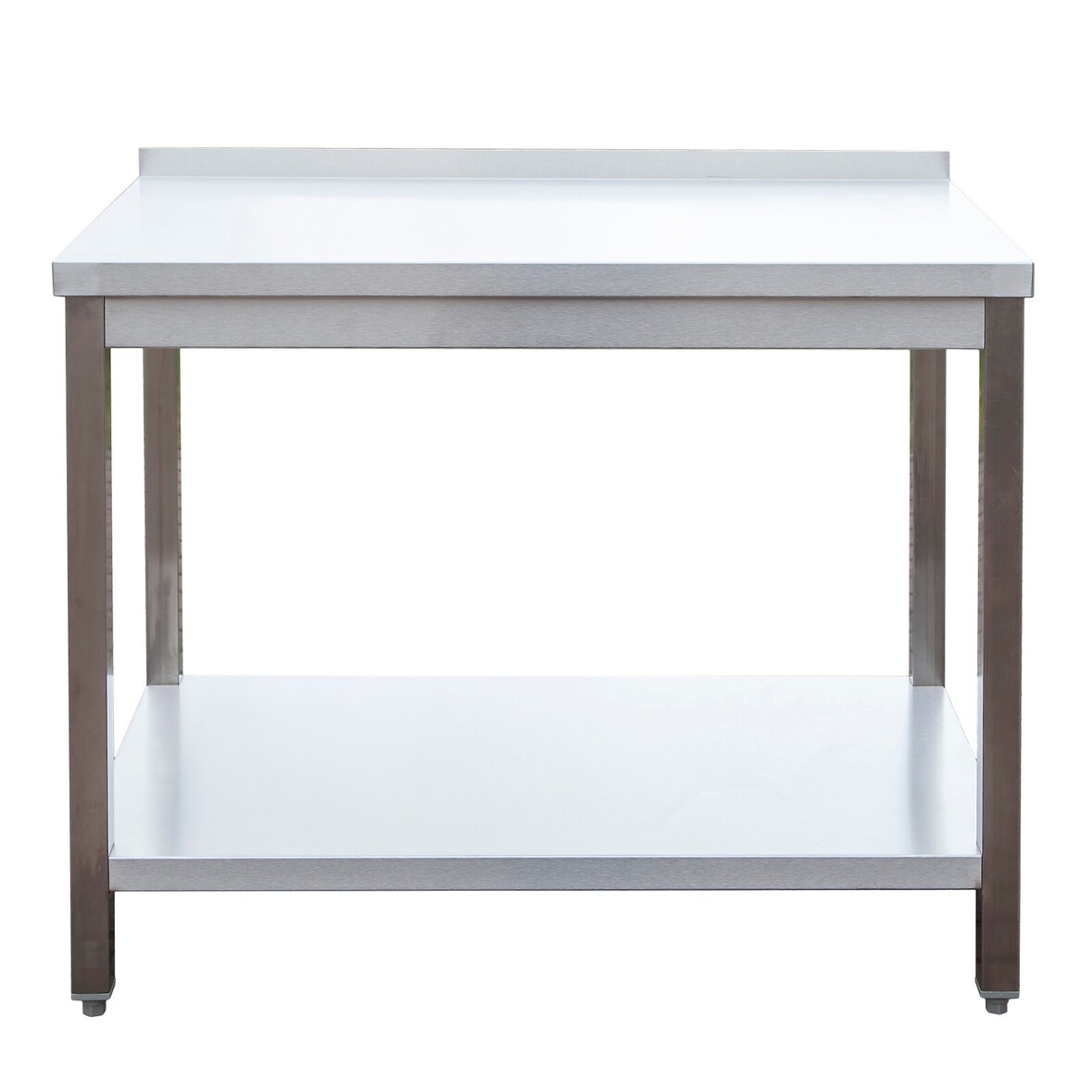 Gastro Arbeitstisch 1 Grundboden mit Aufkantung Edelstahl (BxT) 800 x 800 mm