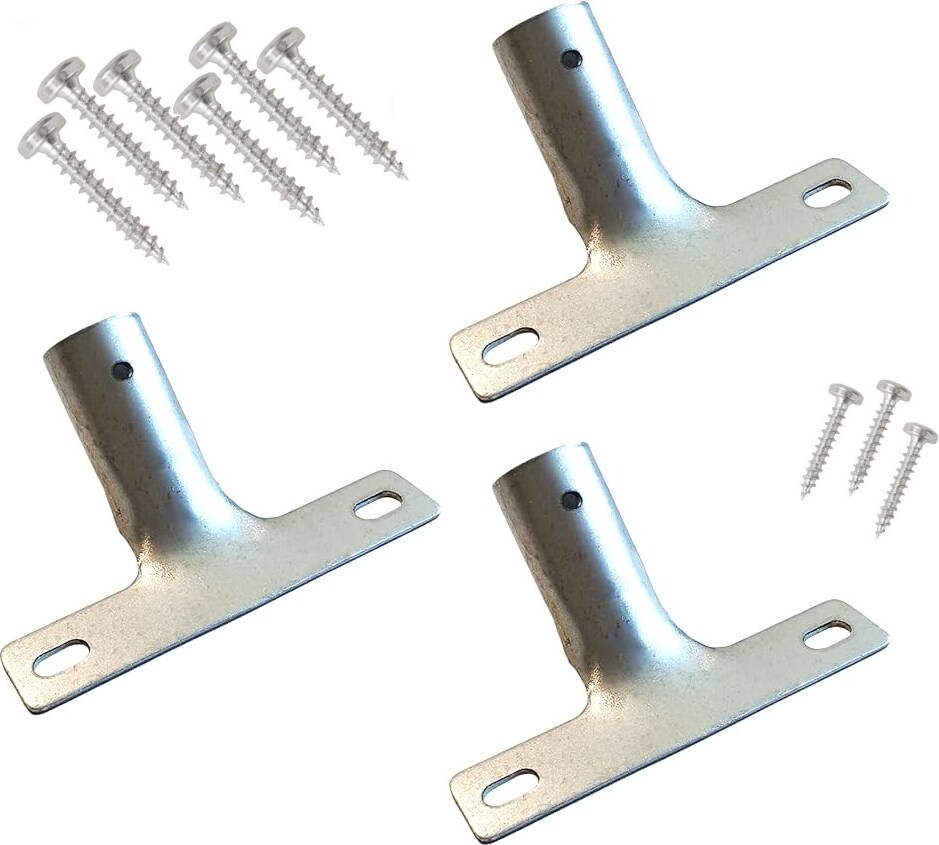 3x BawiTec Metallstielhalter Set 28mm Metall-Stielhalter für Besen Besenstiel Schrubber Rechen Harke Wischer verzinkt