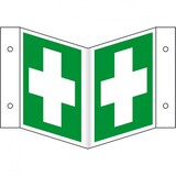 thumbnail of Schild I Rettungs-Nasenschild Erste Hilfe, Kunststoff, 200x200mm, ASR A1.3, DIN EN ISO 7010 E003