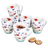 thumbnail of 6er Set Marie Kaffeebecher 320ml Porzellan-Tassen 6 Personen Blumen Tee Kakao
