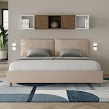 thumbnail of Letto matrimoniale king size contenitore imbottito 200x210 similpelle tortora Antea Large
