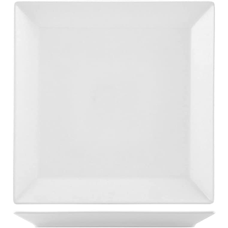 H&H Set 6 Piatti Piani Osaka Stoneware, Bianco, Cm 24x24