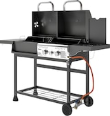 thumbnail of Outsunny Barbecue a Carbone e Gas 3 Bruciatori e Coperchio Nero