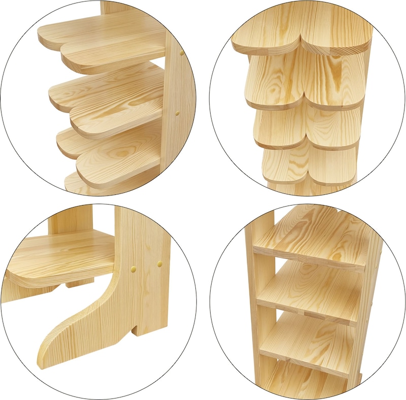 90.80-00 Schuhregal Schuhständer Holz Kiefer massiv Stiefelform