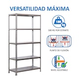 thumbnail of SimonRack Estantería Metálica, 2000x1000x500 mm, 5 Alturas, Bandeja Metal, 180 kg de Punto Flexión, Galvanizado - Simonclick