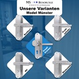 thumbnail of Türbeschlag Edelstahl Langschild – Türklinke inkl. Zubehör - Türdrücker Kn / Dr